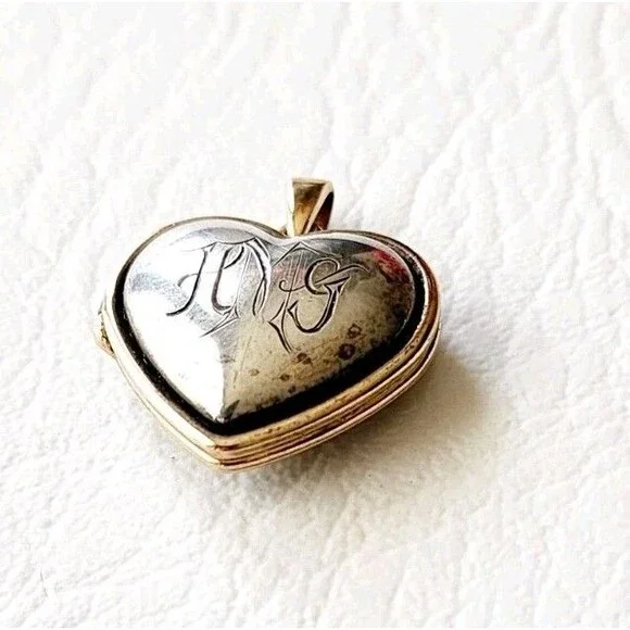 James Avery Sterling Silver 14K YG Photo Heart Locket